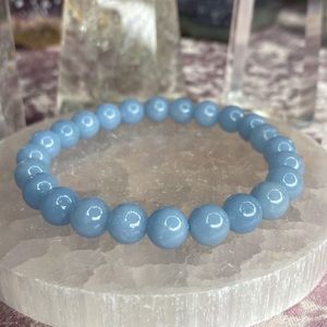 Angelite beaded bracelet 8 mm